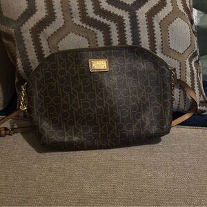 Calvin Klein Brown Logo Crossbody Bag